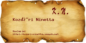 Kozári Ninetta névjegykártya